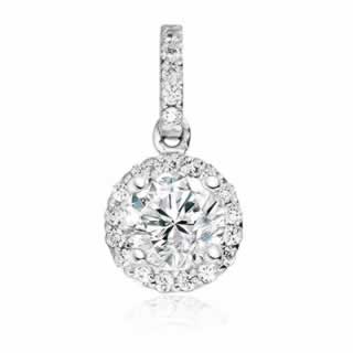 Halo Diamond Pendant in 9K White Gold (0.55ct tw )